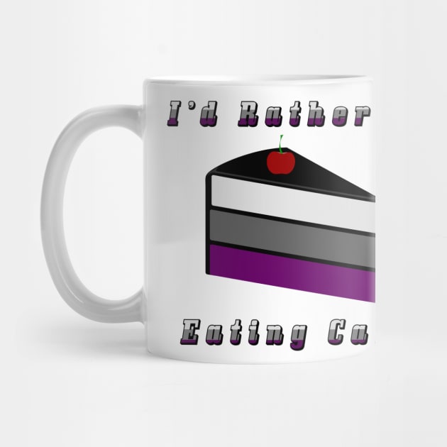 I'd Rather be Eating Cake Asexual Pride Flag Design by LiveLoudGraphics